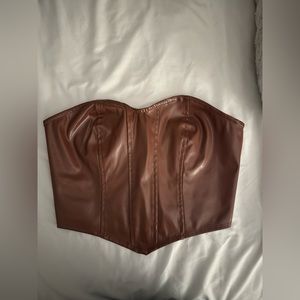 SHEIN Faux Leather Corset Top